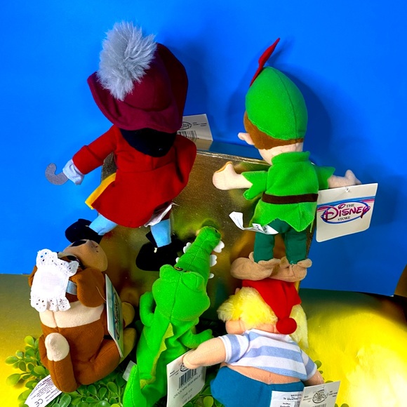 DISNEY EXCLUSIVE NWT VTG 90s PETER PAN RETIRED BEAN BAG PLUSH COMPLETE SET OF 5 - Picture 14 of 14
